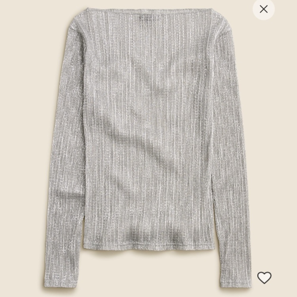 NWT J.Crew Sheer Metallic Boatneck Top